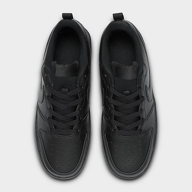 Back view of Big Kids' Nike Court Borough Low 2 Casual Shoes in Black/Black/Black Click to zoom