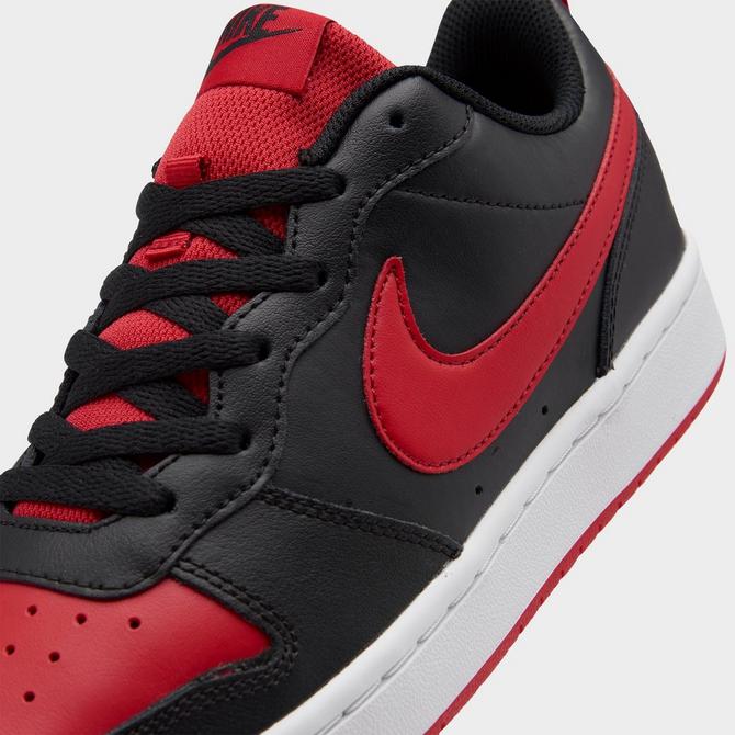 Nike Kids' Court Borough Low 2 Black & Red Shoes