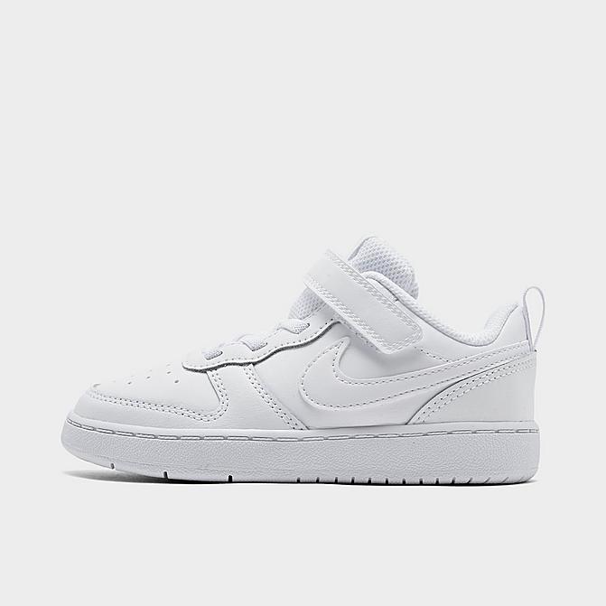 Right view of Kids' Toddler Nike Court Borough Low 2 Casual Shoes in White/White/White Click to zoom
