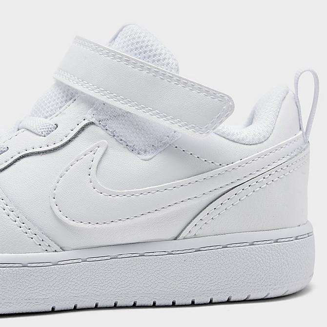 Front view of Kids' Toddler Nike Court Borough Low 2 Casual Shoes in White/White/White Click to zoom