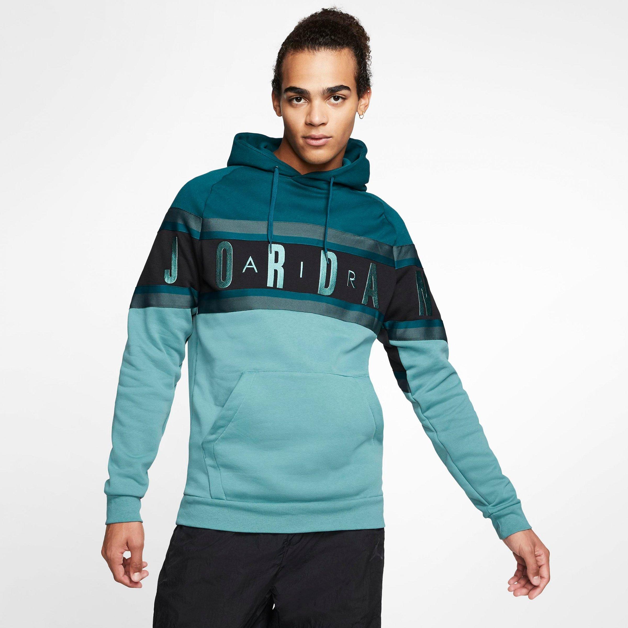 men's jordan air colorblocked fleece pullover hoodie