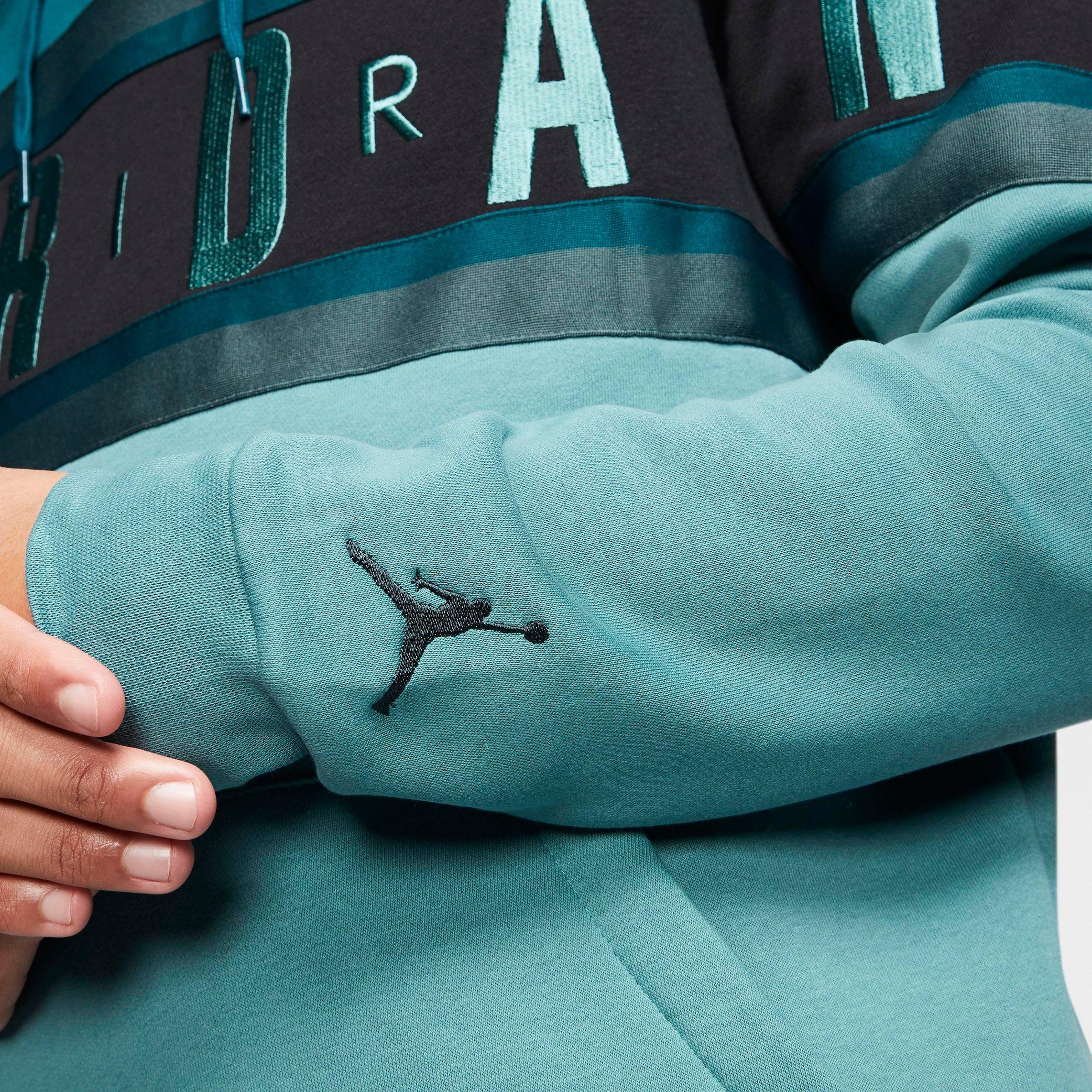 men's jordan air colorblocked fleece pullover hoodie