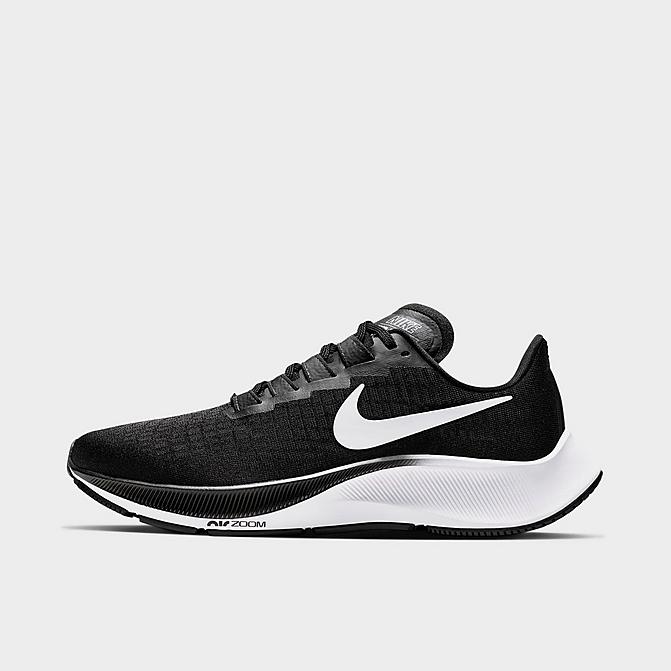 Right view of Women's Nike Air Zoom Pegasus 37 Running Shoes in Black/White Click to zoom
