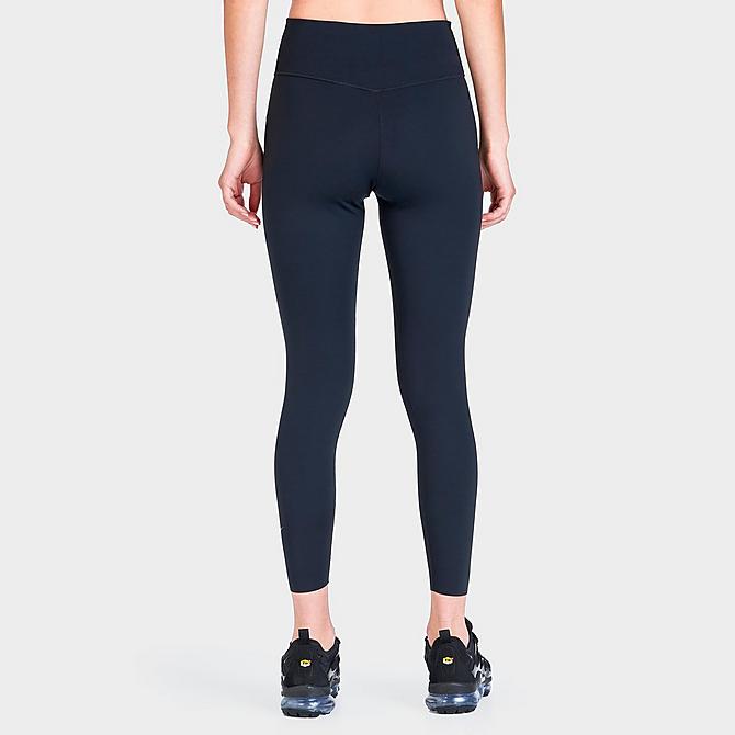 Back Right view of Women's Nike One Luxe Cropped Tights in Black Click to zoom