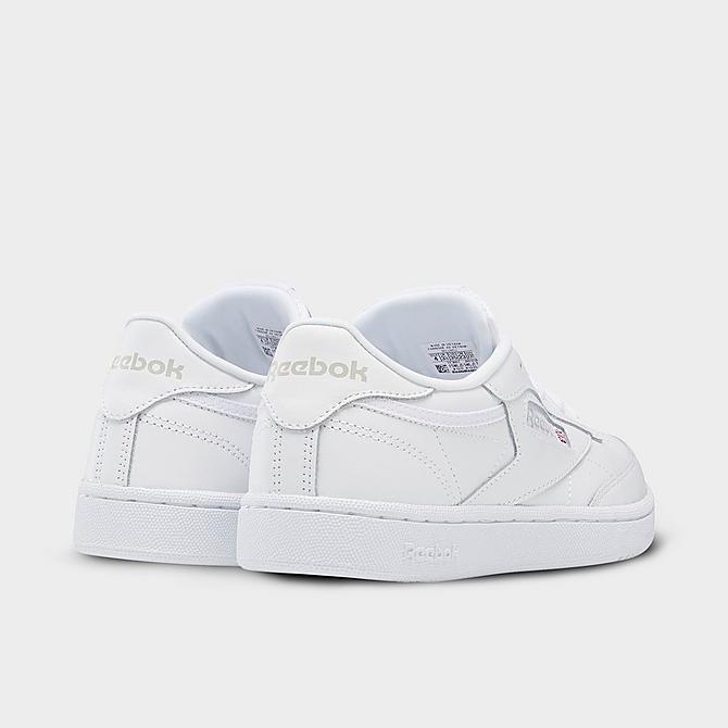 Left view of Big Kids' Reebok Classics Club C Casual Shoes in White/Sheer Grey Click to zoom