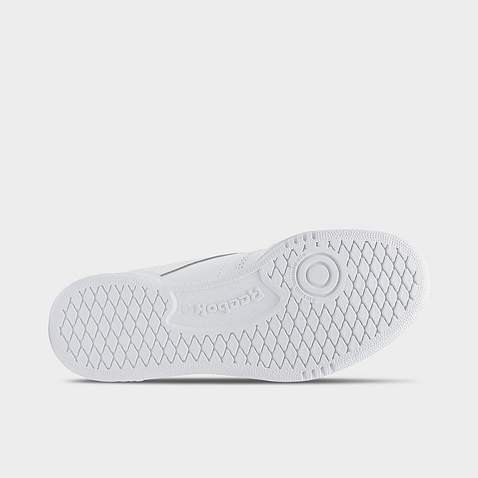 Bottom view of Big Kids' Reebok Classics Club C Casual Shoes in White/Sheer Grey Click to zoom