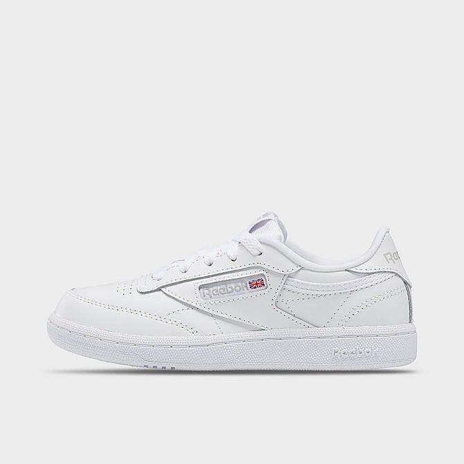 Right view of Boys' Little Kids' Reebok Club C Casual Shoes in White/Sheer Grey/Int Click to zoom