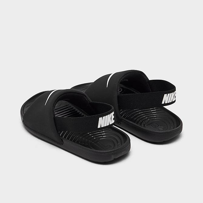 Left view of Boys' Toddler Nike Kawa Slide Sandals in Black/White Click to zoom