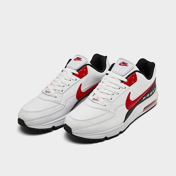 Three Quarter view of Men's Nike Air Max LTD 3 Casual Shoes in White/University Red/Black Click to zoom