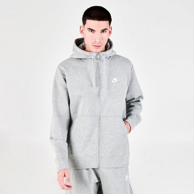 Nike club zip up hoodie in grey new arrivals