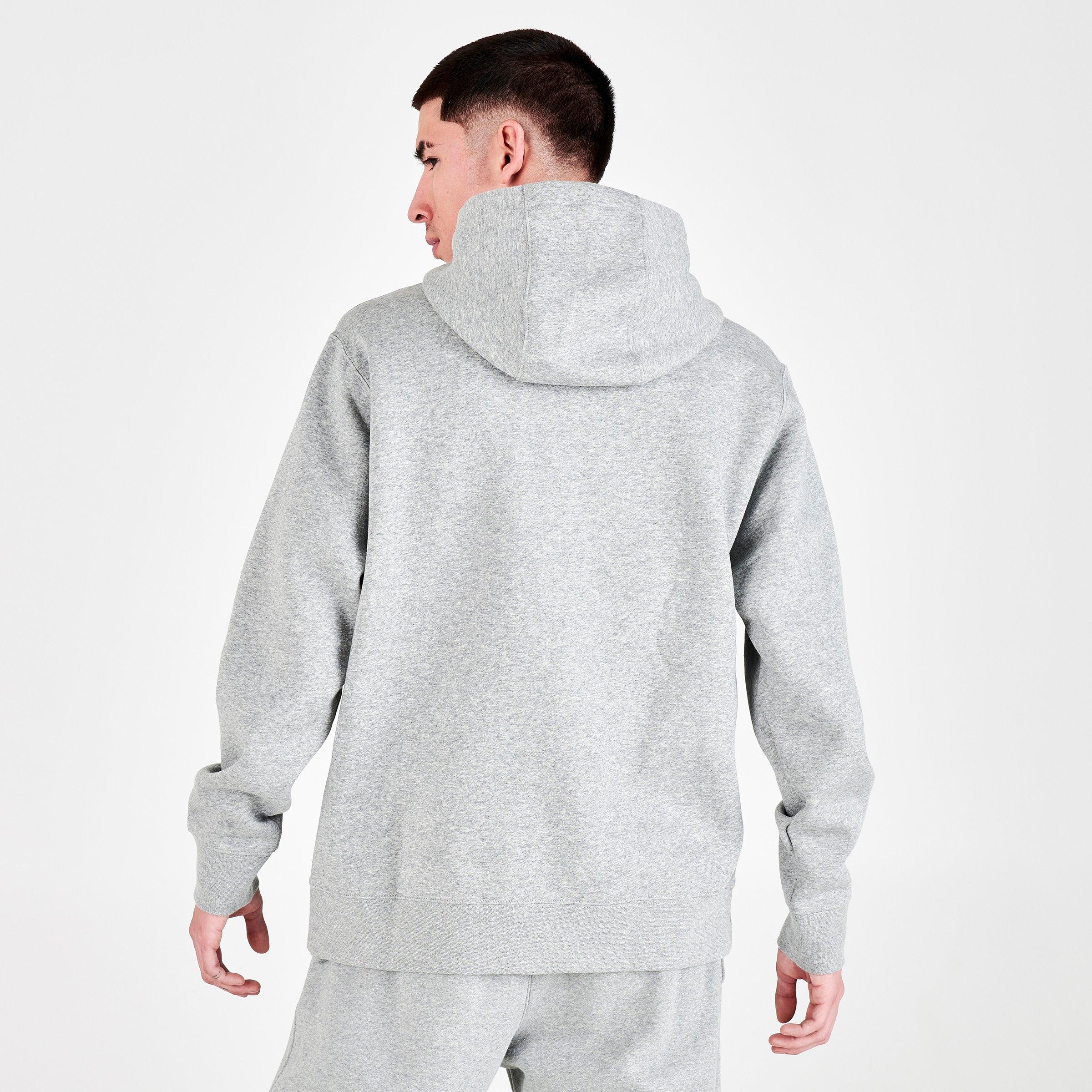 nike club fleece full zip hoodie grey