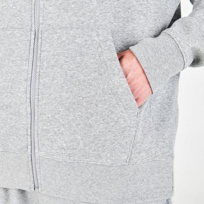 NIKE Club Full-Zip Fleece Hoodie - Dark Heather/Grey