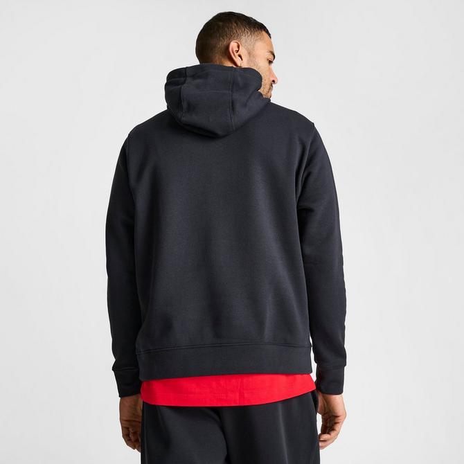 Nike club hoodie black mens hot sale