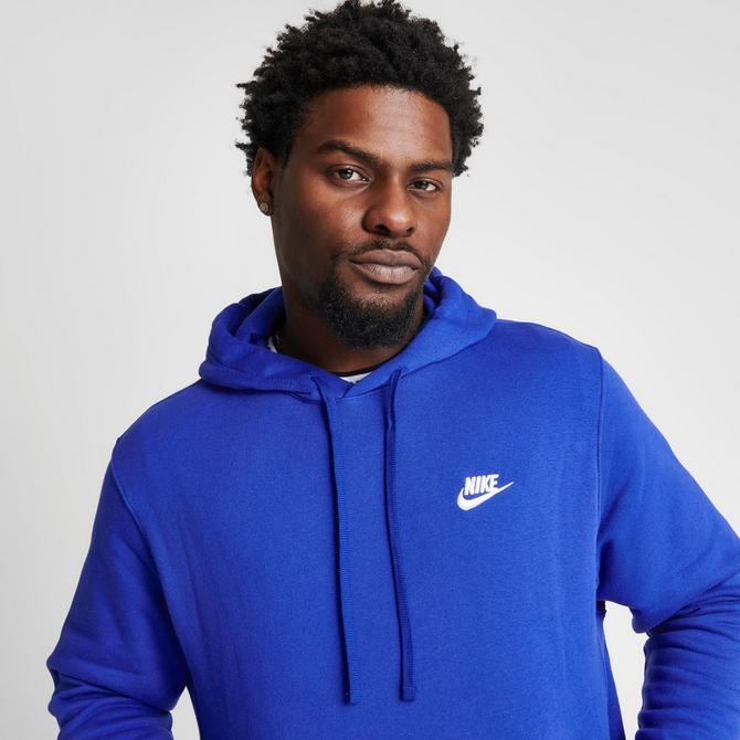 Nike CJ1611 Mens Royal Blue Club Fleece Hooded Sweatshirt Hoodie —