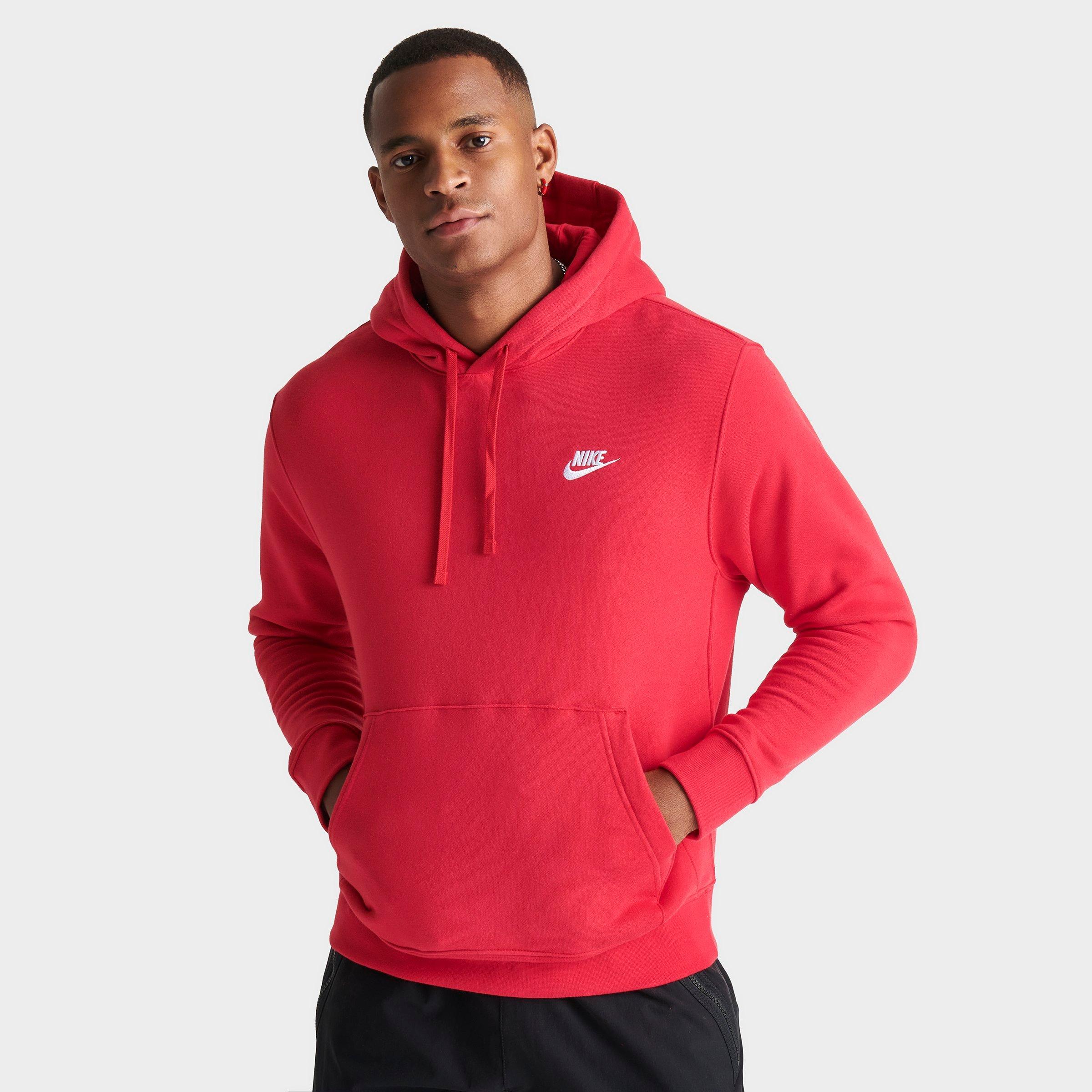 mens nike red hoodie