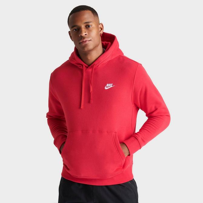 Nike sportswear club fleece zip hoodie & 2025 pants set red