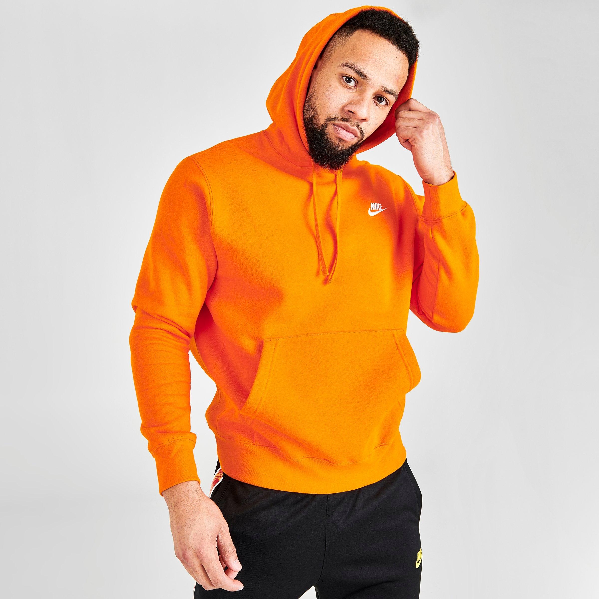 orange nike club hoodie