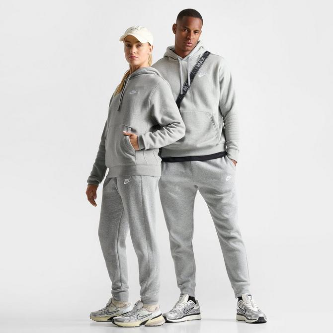 Nike Men's Sportswear Club Fleece Full Zip Hoodie, Fleece Zip-Up Hoodie  Men, Dark Grey Heather/Mattelic Silver/White, LT