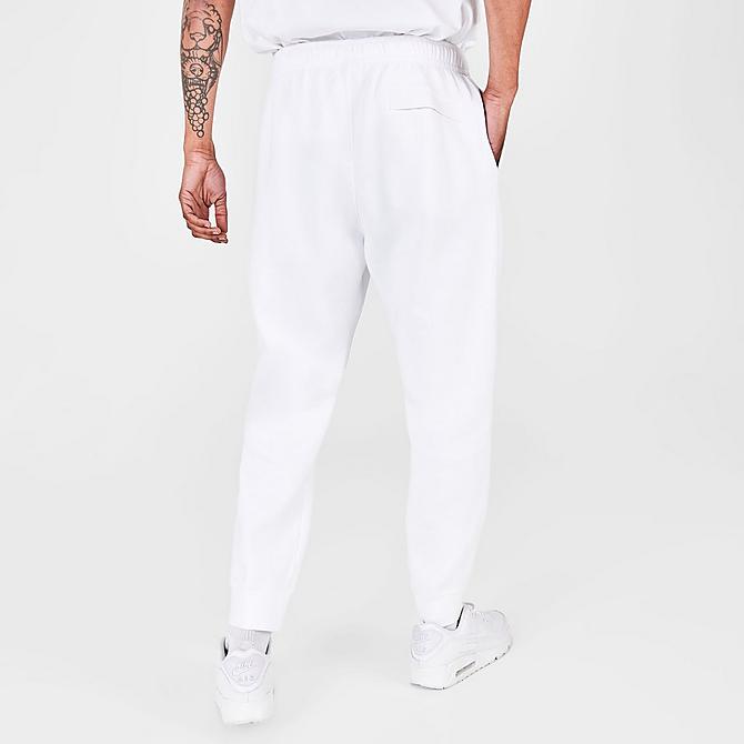 Back Right view of Nike Sportswear Club Fleece Cuffed Jogger Pants in White/White/Black Click to zoom