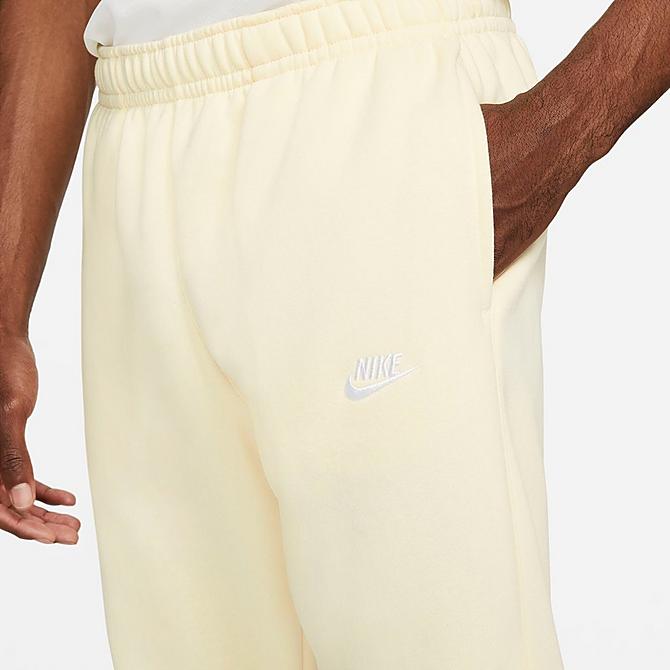 Back Right view of Nike Sportswear Club Fleece Cuffed Jogger Pants in Coconut Milk/Coconut Milk/White Click to zoom