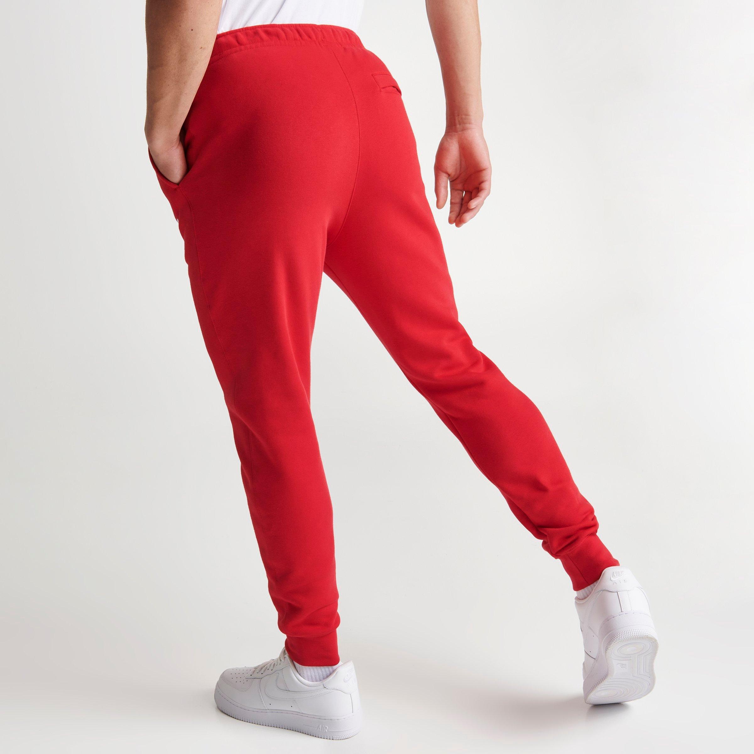 nike club fleece joggers red