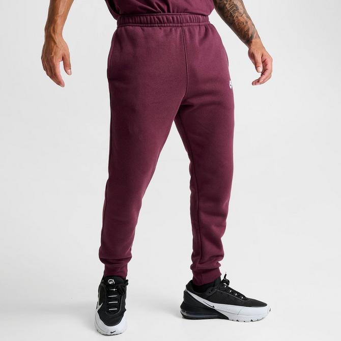 Burgundy nike hot sale sweatpants mens