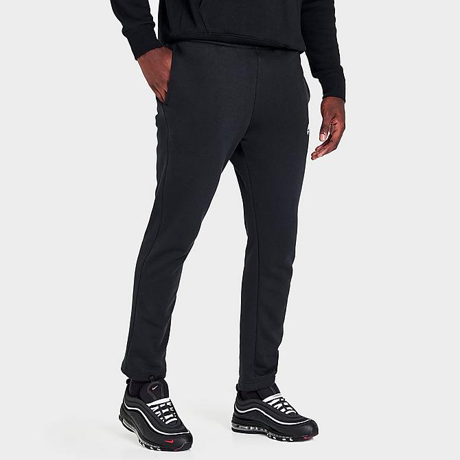 Back Left view of Men's Nike Sportswear Club Fleece Sweatpants in Black/White Click to zoom