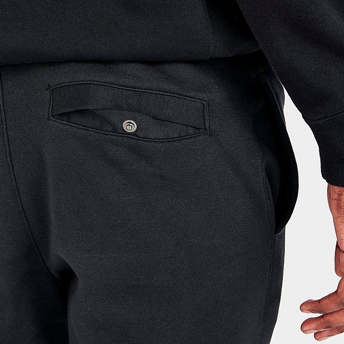 On Model 6 view of Men's Nike Sportswear Club Fleece Sweatpants in Black/White Click to zoom