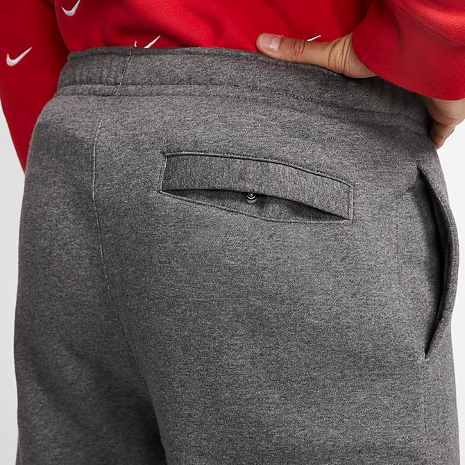 Back Right view of Men's Nike Sportswear Club Fleece Sweatpants in Charcoal Heather/Anthracite/White Click to zoom