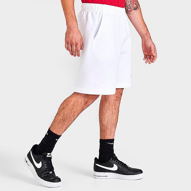 Back Left view of Men's Nike Sportswear Club Graphic Shorts in White/White Click to zoom