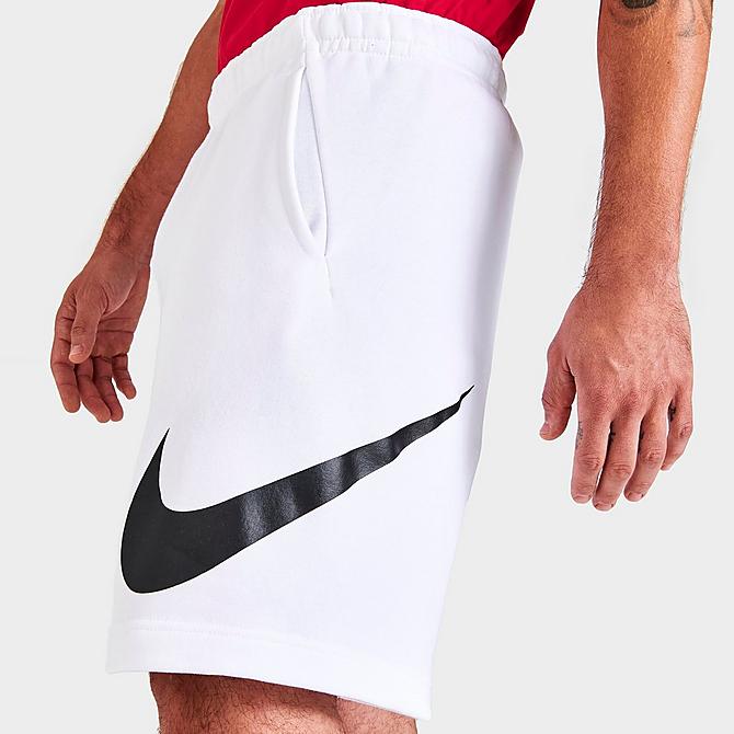 On Model 5 view of Men's Nike Sportswear Club Graphic Shorts in White/White Click to zoom