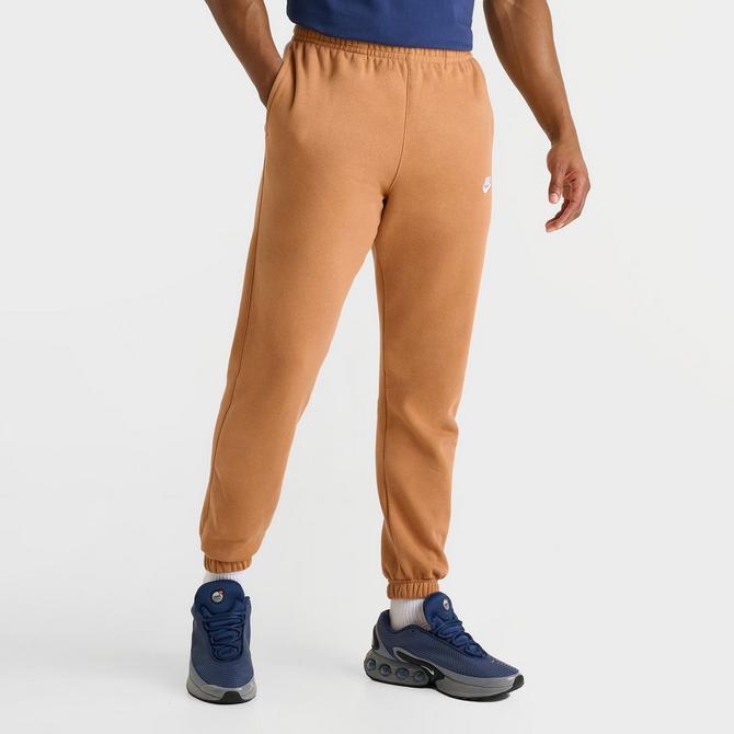 [angle] view of Men's Nike Sportswear Club Jersey Jogger Pants in Flax/Flax/White Click to zoom