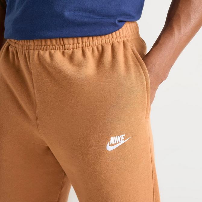 [angle] view of Men's Nike Sportswear Club Jersey Jogger Pants in Flax/Flax/White Click to zoom