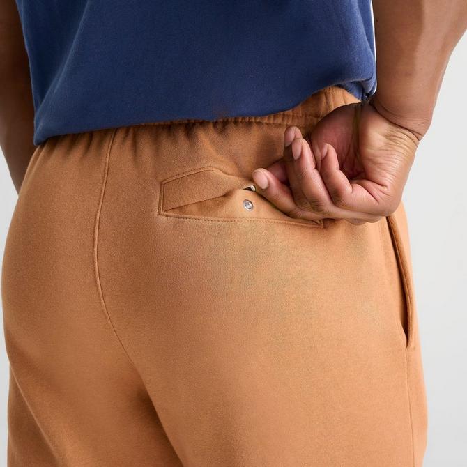 [angle] view of Men's Nike Sportswear Club Jersey Jogger Pants in Flax/Flax/White Click to zoom