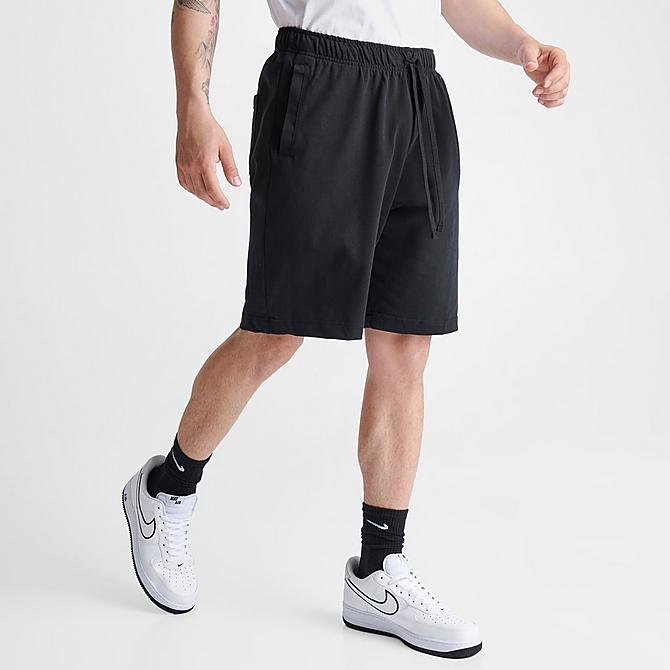 Back Left view of Men's Nike Sportswear Club Fleece Shorts in Black/White Click to zoom