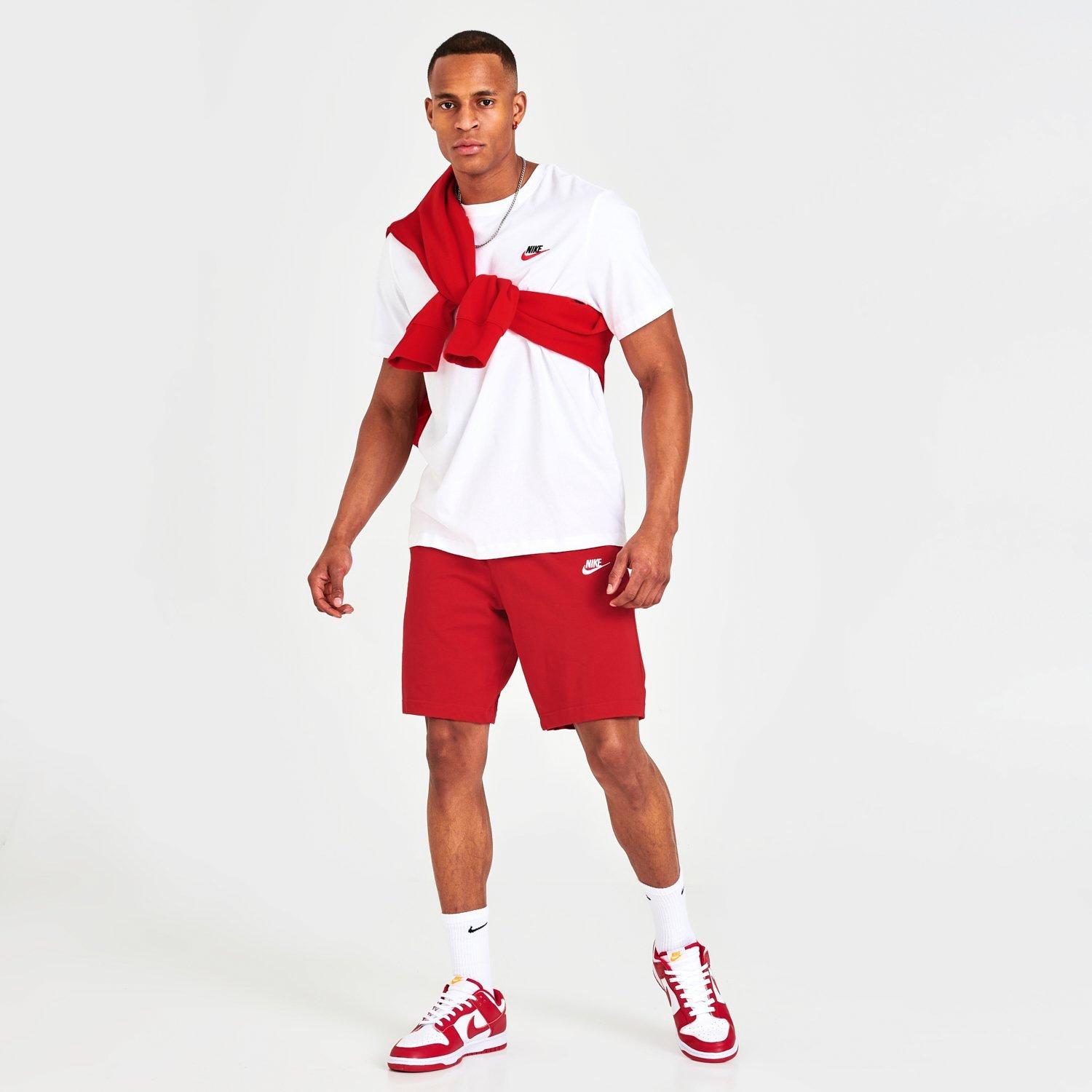 nike men's sportswear club jersey fleece graphic shorts 10 in