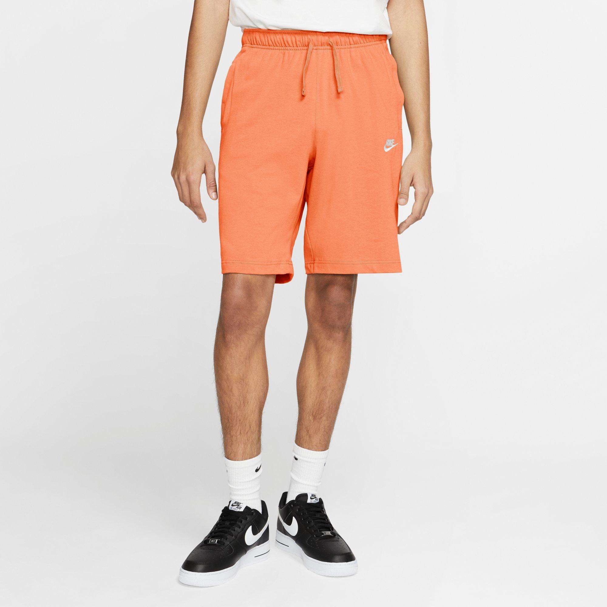 nike fleece shorts orange