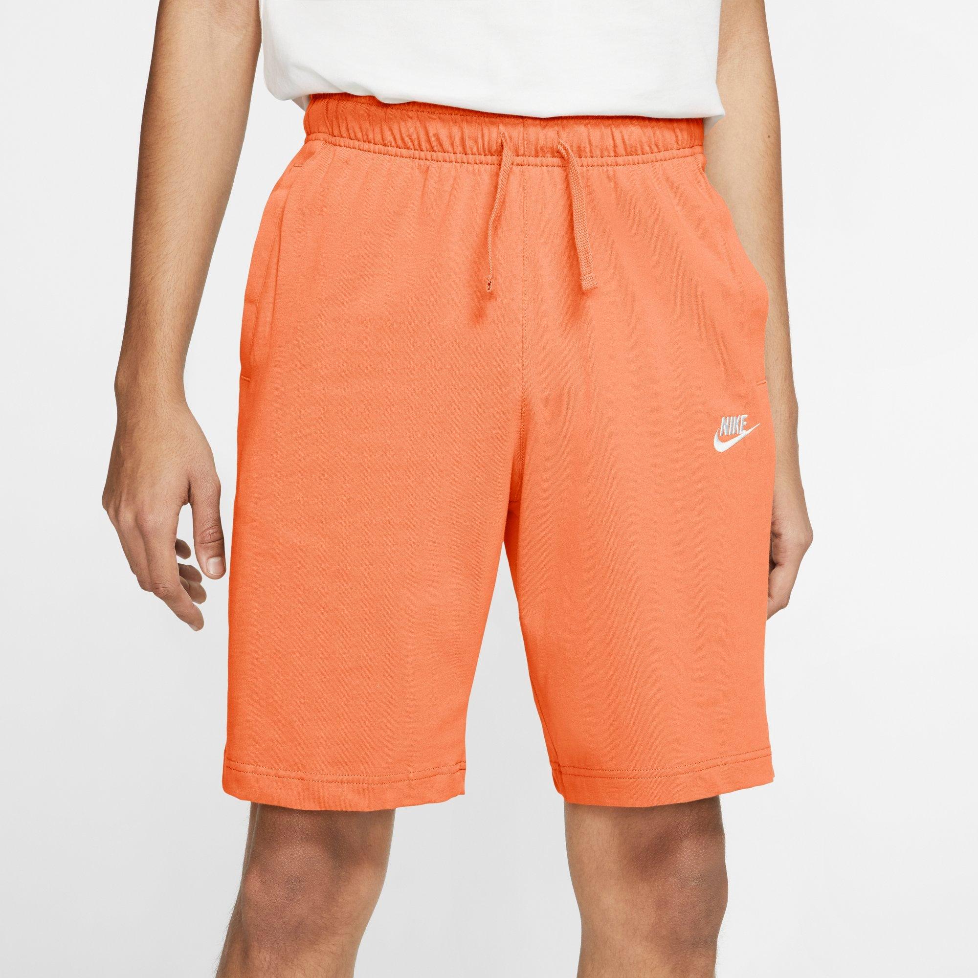 nike fleece shorts orange