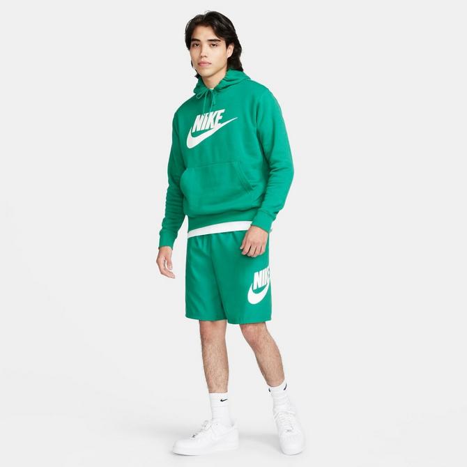 [angle] view of Nike Sportswear Club Fleece Hoodie in Malachite/Malachite/White Click to zoom