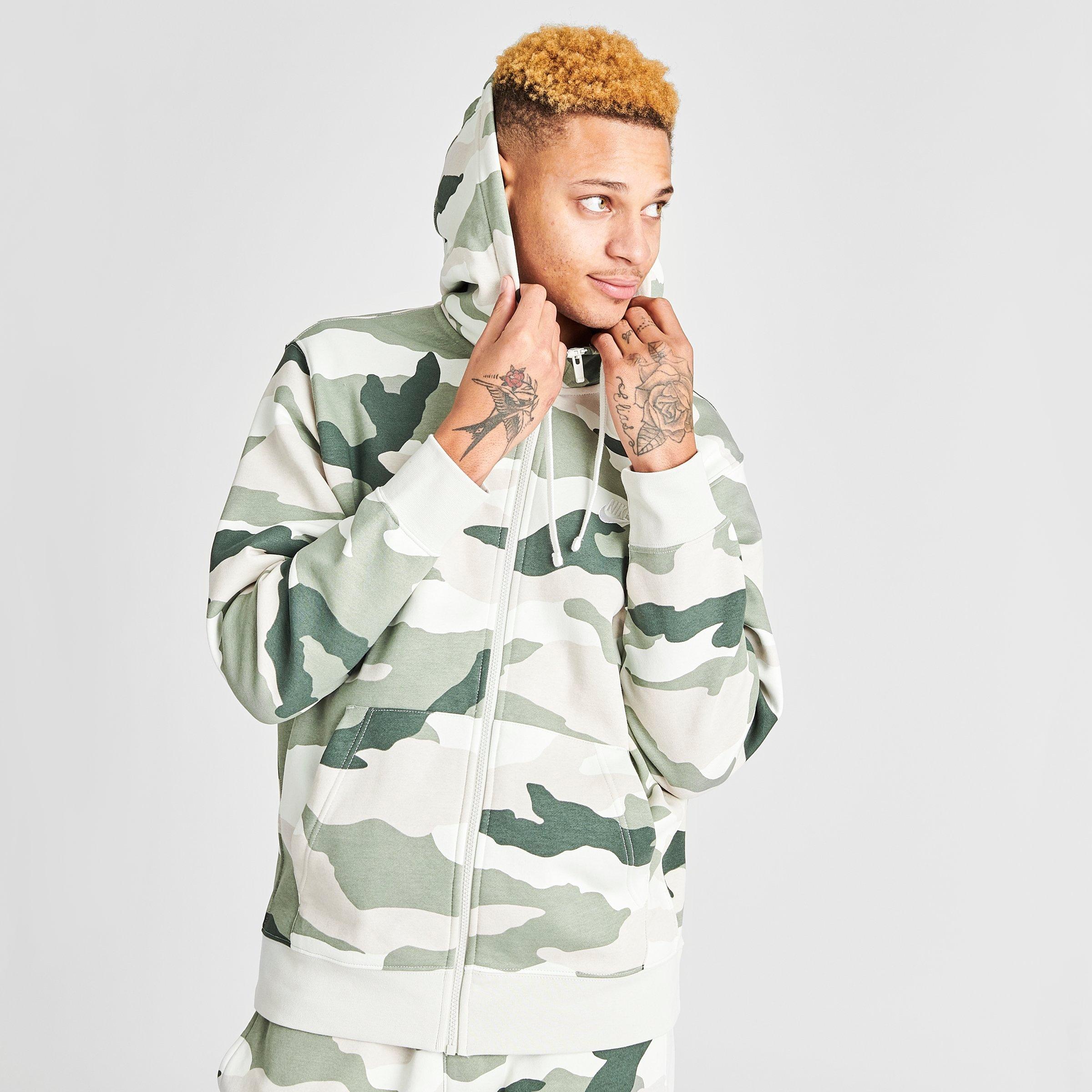 nike club hoodie camo