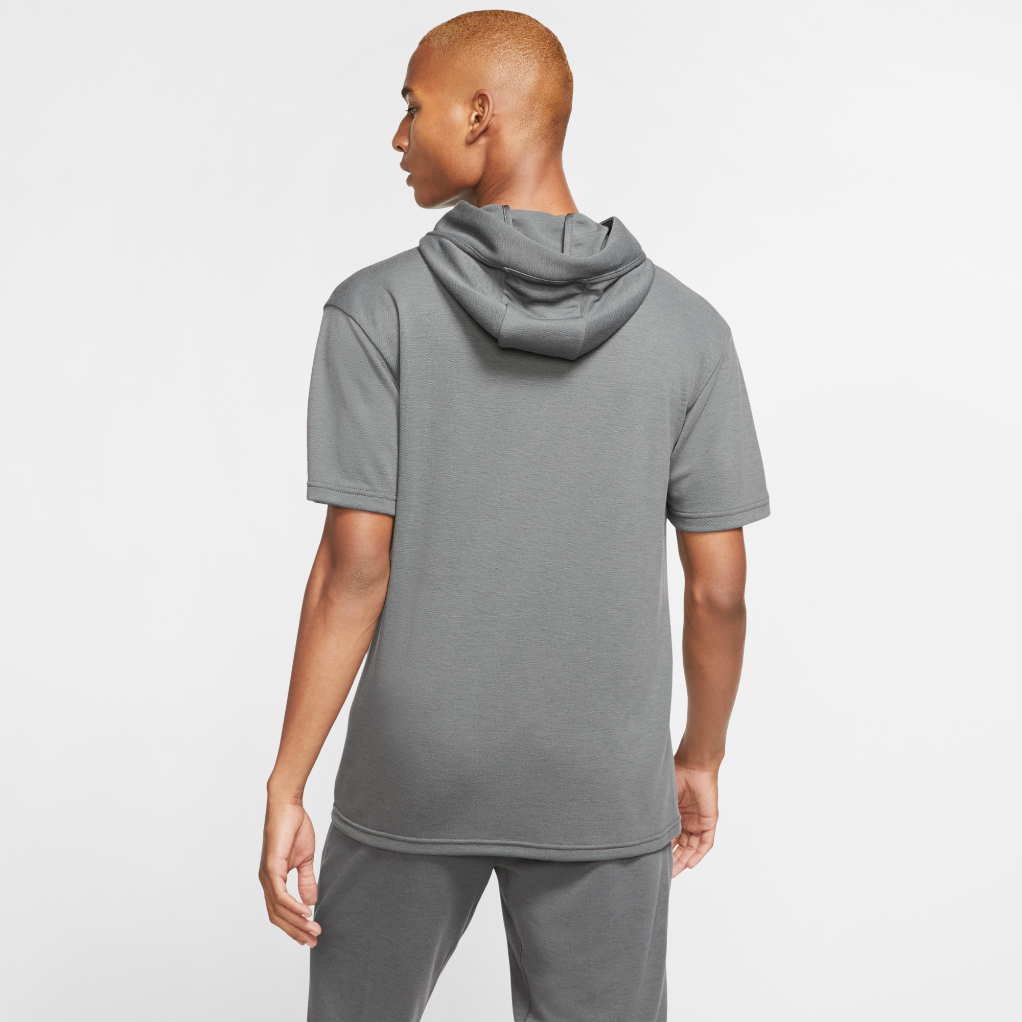 nike yoga dri fit hoodie short sleeve