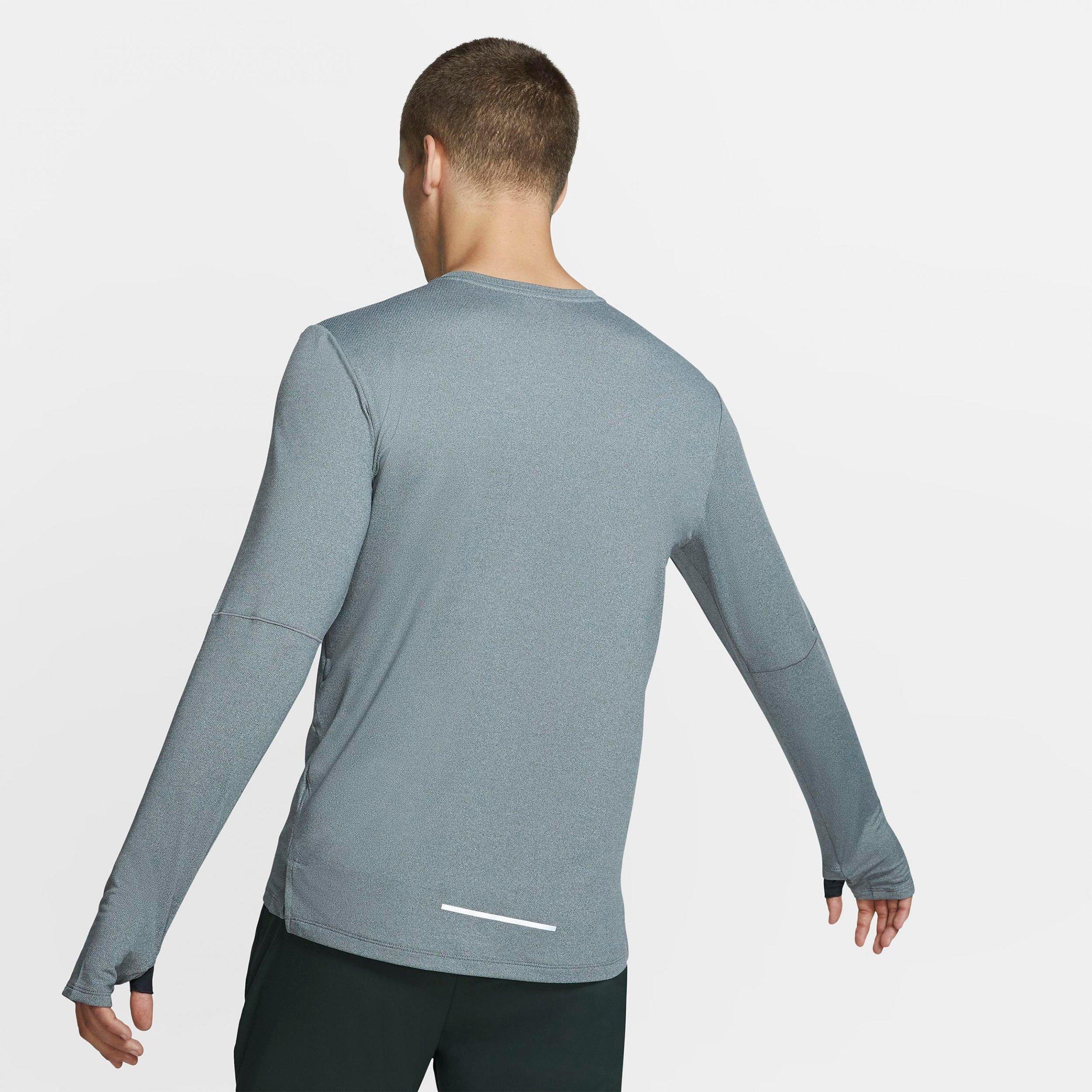 nike men's element crew running long sleeve tee