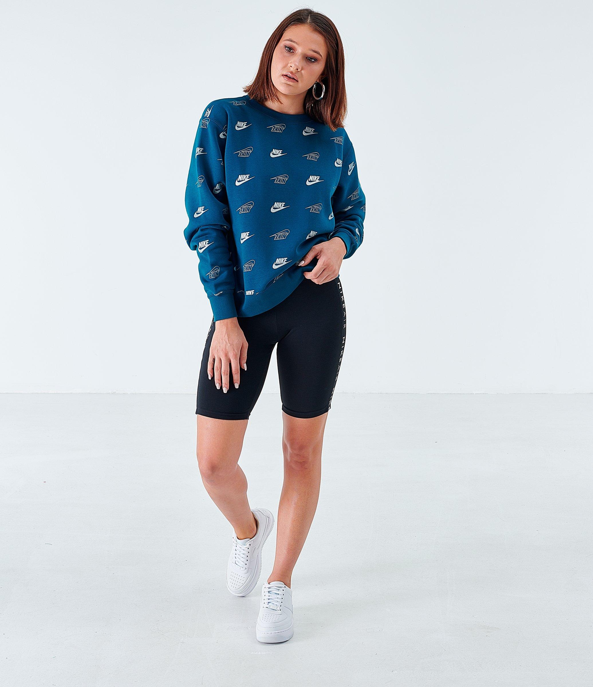 nike all over print swoosh crew sweatshirt