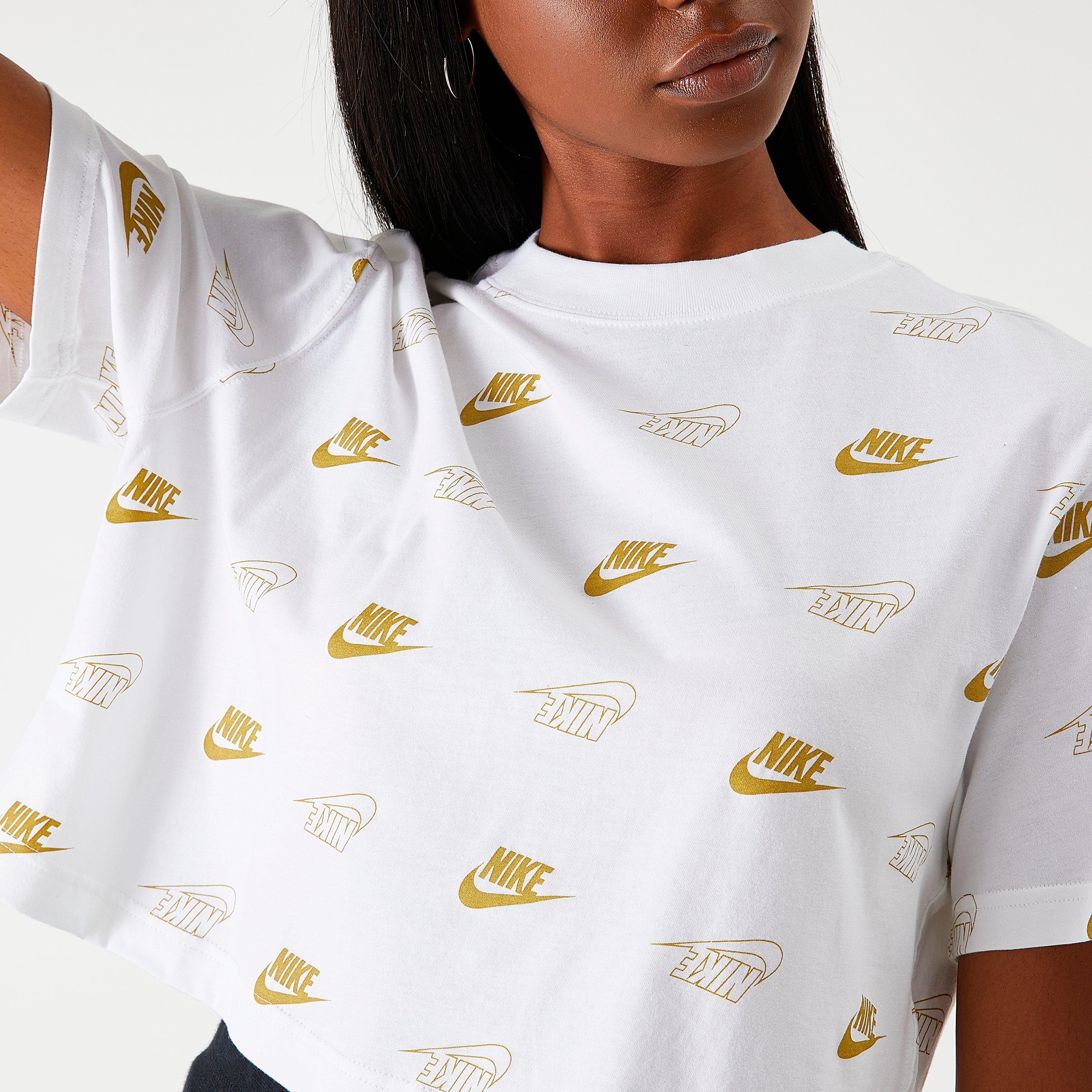 gold nike shirt womens