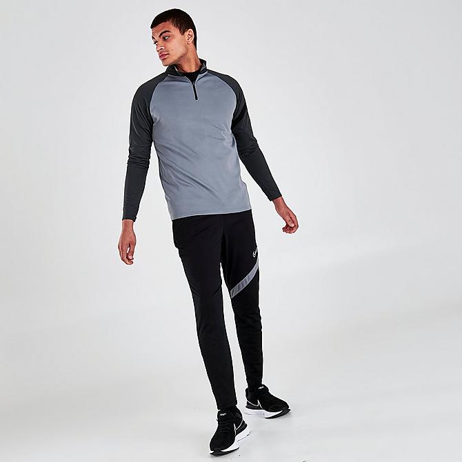 Front Three Quarter view of Men's Nike Dri-FIT Academy Pro Soccer Drill Top in Smoke Grey Click to zoom