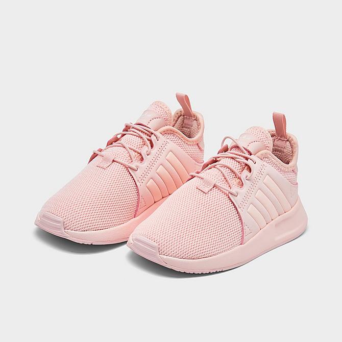 Three Quarter view of Girls' Toddler adidas Originals X_PLR Casual Shoes in Icey Pink/Icey Pink/Icey Pink Click to zoom