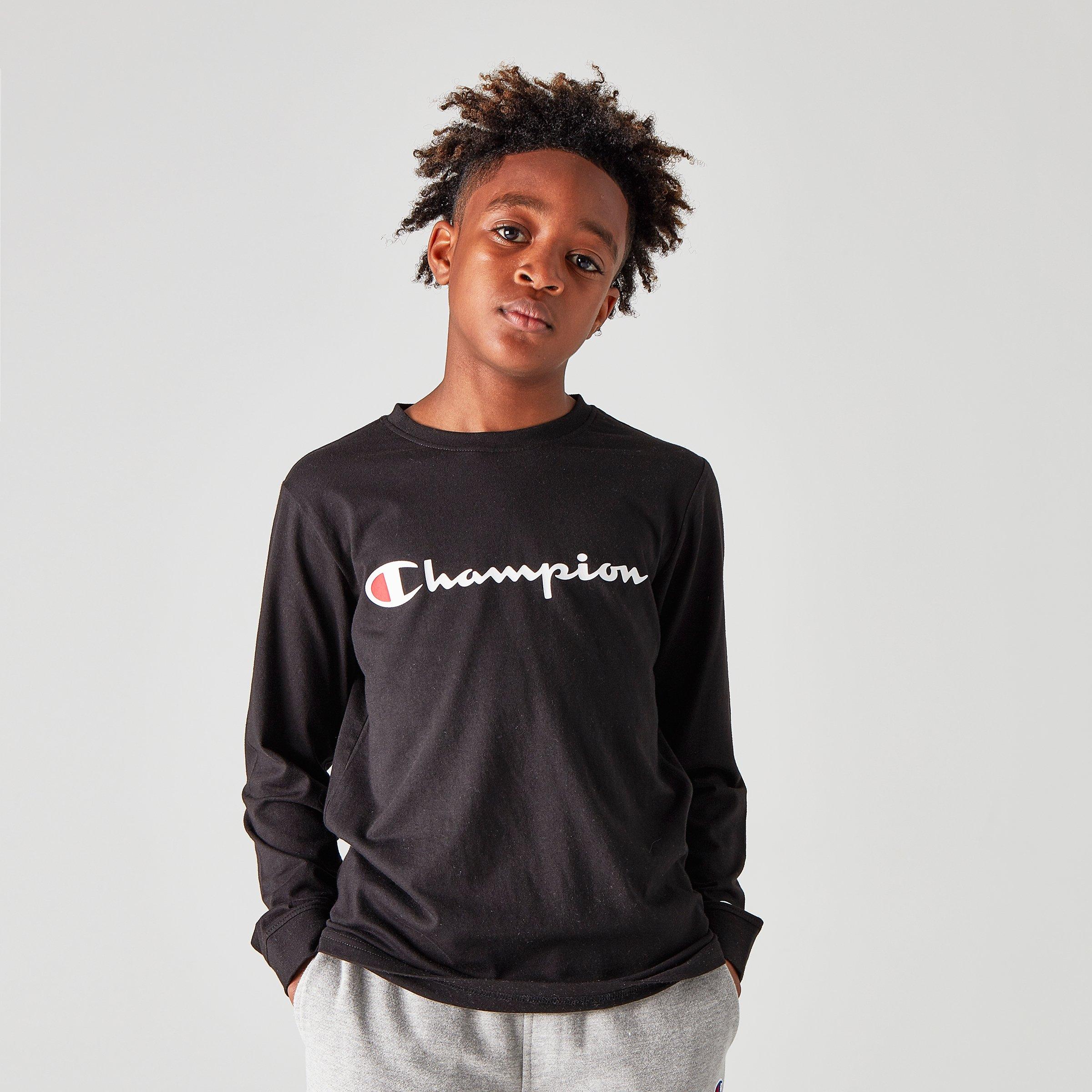 champion shirt long sleeve black