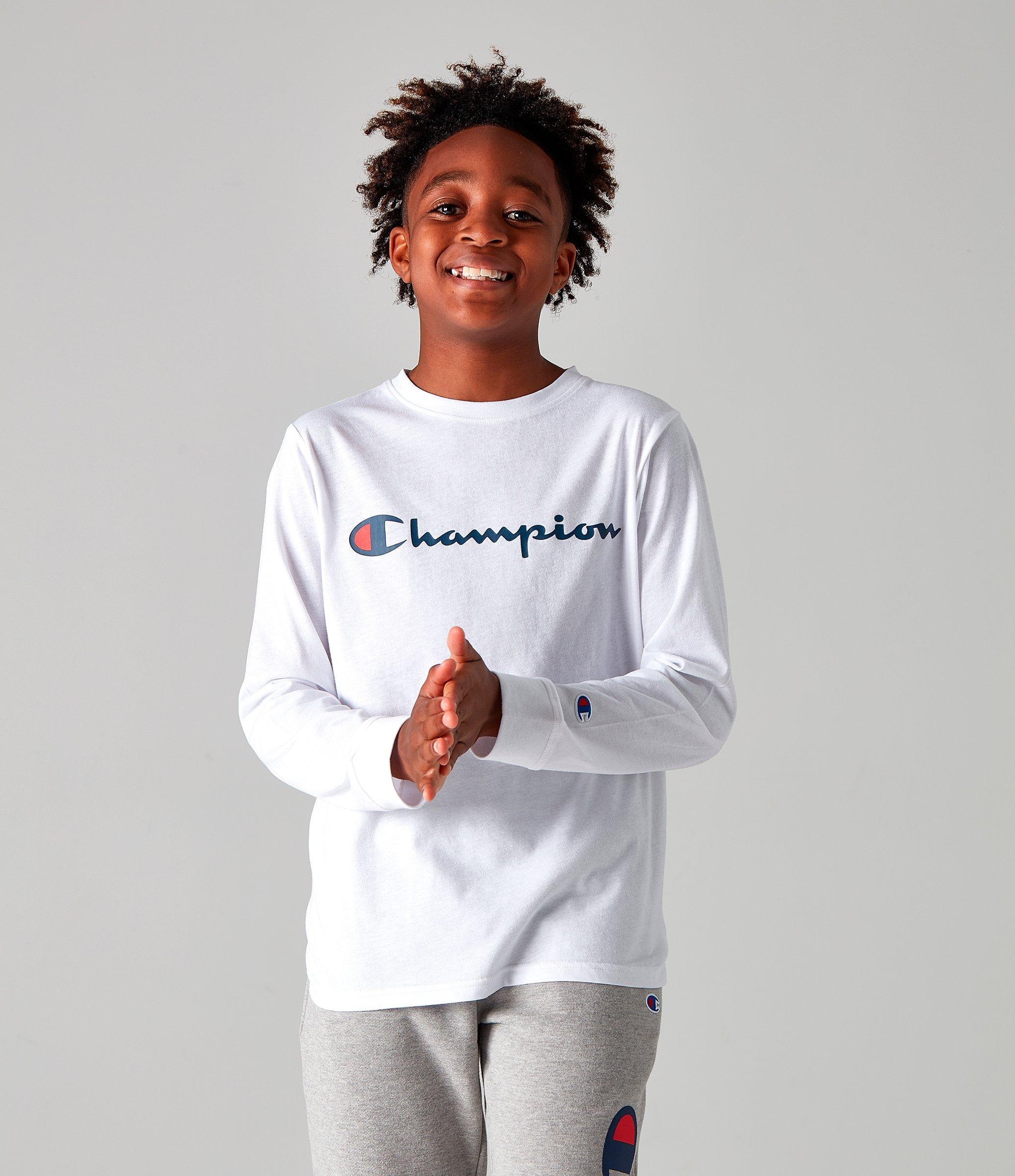 champion long sleeve white shirt