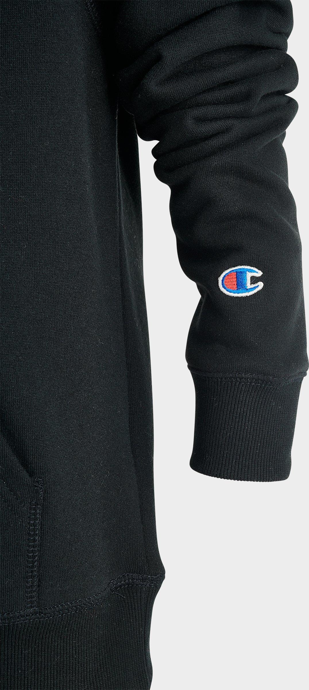 grey and black champion hoodie