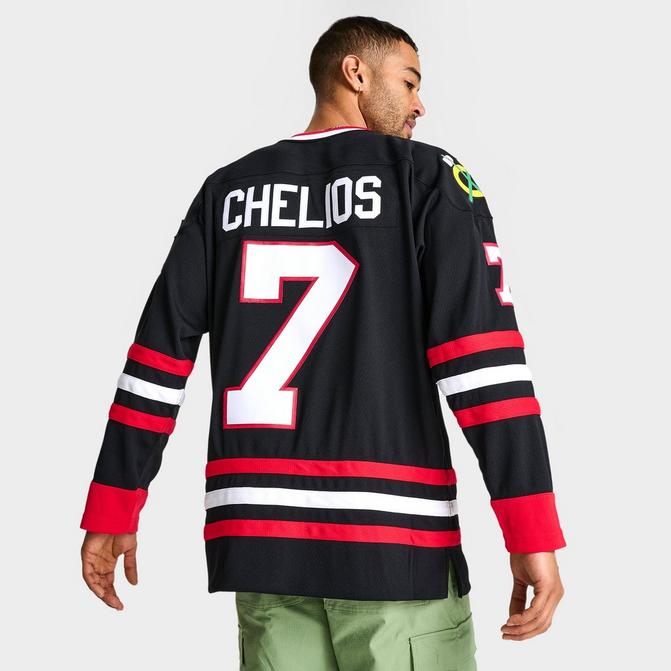 Men's Mitchell & Ness Blue Line Chris Chelios Chicago Blackhawks NHL 97-98  Alternate Hockey Jersey